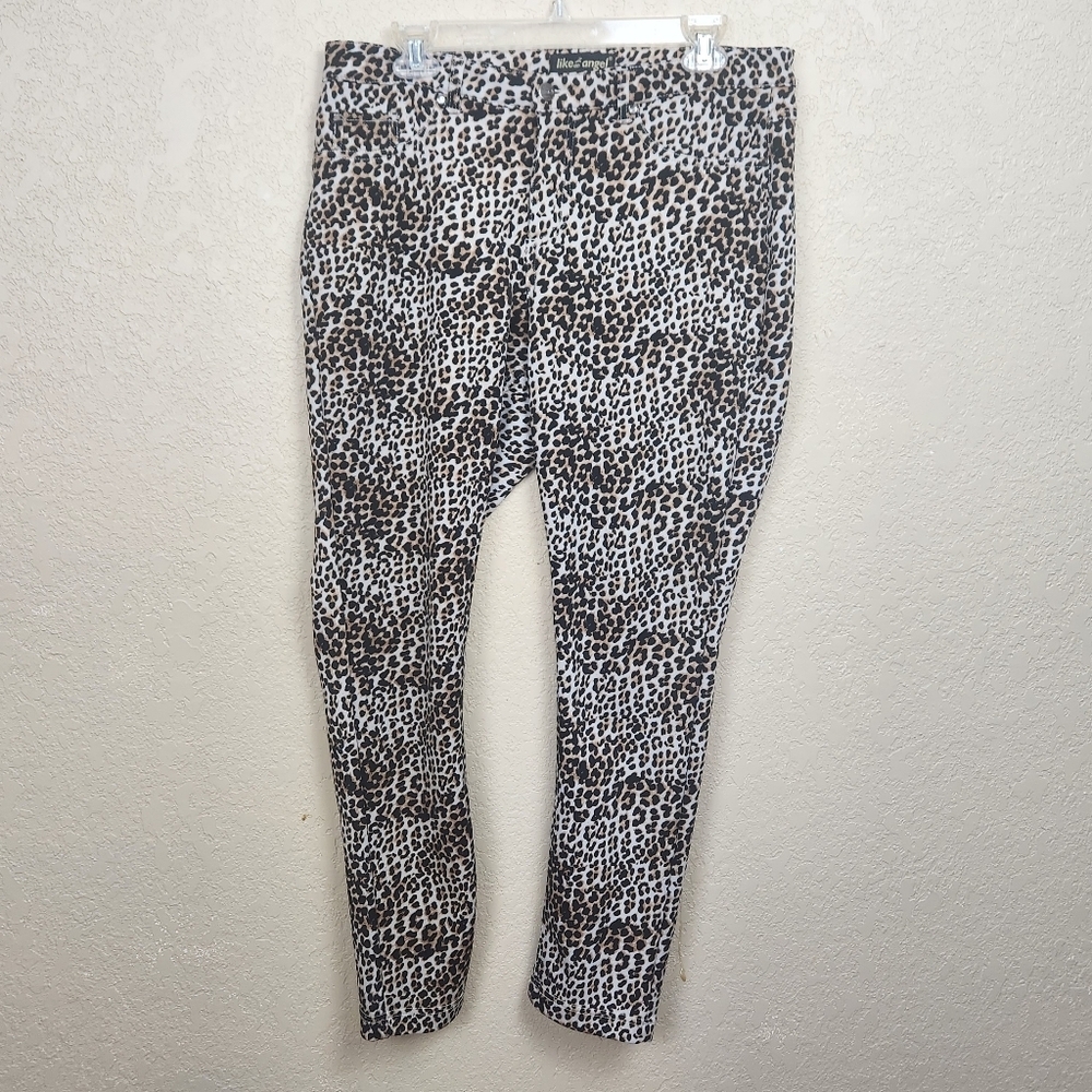 Like an Angel Leopard Print Skinny Pants 1X (7617)